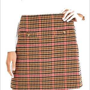 LOFT Plaid Mini Skirt - Pink and Brown